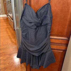 Elegant Navy Blue Women's Swim Dress